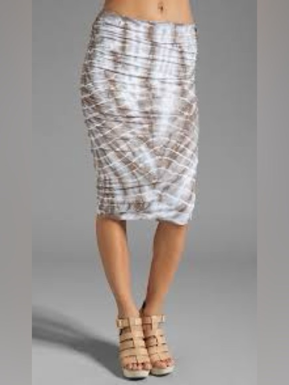 JAMES PERSE Tie Dye Ruched Pencil Skirt in Blue Size 2 - Picture 11 of 11